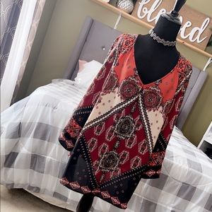 Orange-ish Dressy Loose Fit Blouse